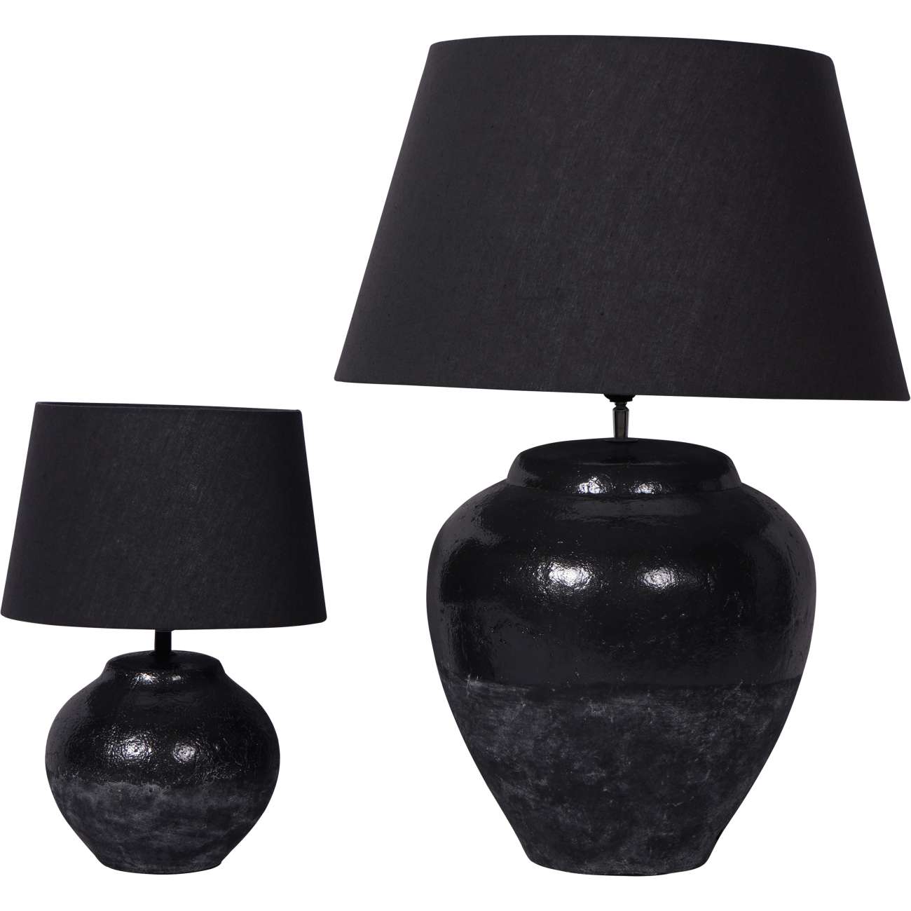 Skyline Black Terracotta Table Lamp with Shade Large